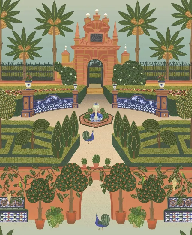Cole & Son Alcazar Gardens Tapete Gartenmotiv